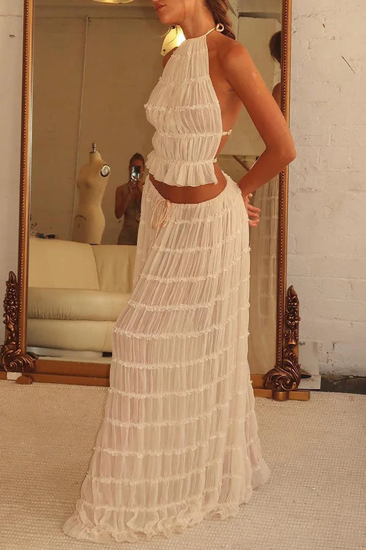 Charming Pleated Maxi Set