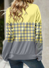 Plaid Mix Style Sweatshirt