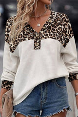 Leopard V-neck T-shirt