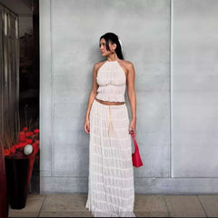 Charming Pleated Maxi Set