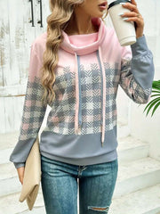 Plaid Mix Style Sweatshirt