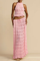 Charming Pleated Maxi Set