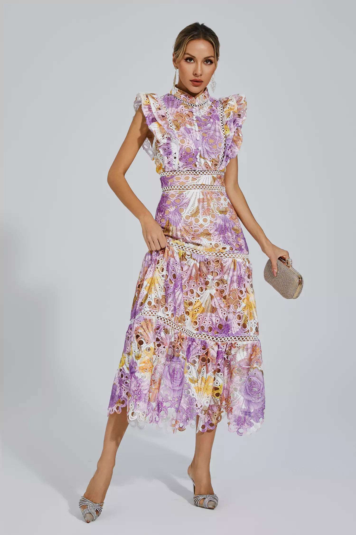 Ayleen Hollow Sleeveless Midi Dress