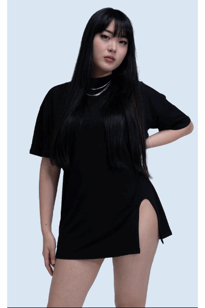 Chic™ Slit T-Shirt Dress with Shorts