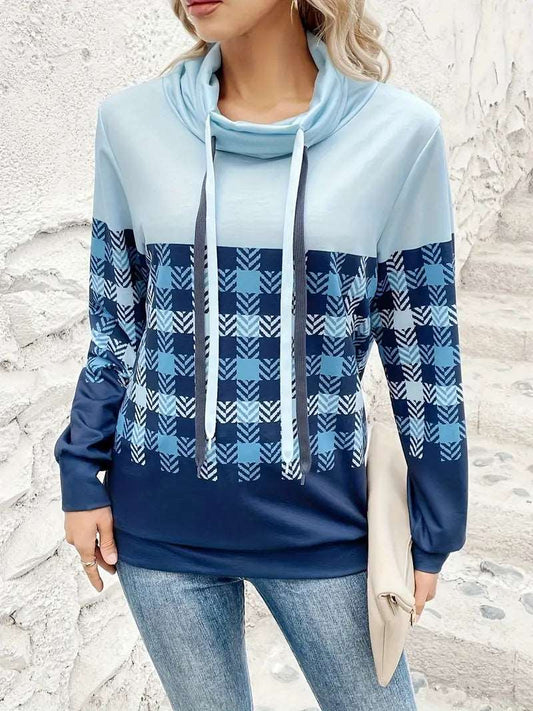 Plaid Mix Style Sweatshirt