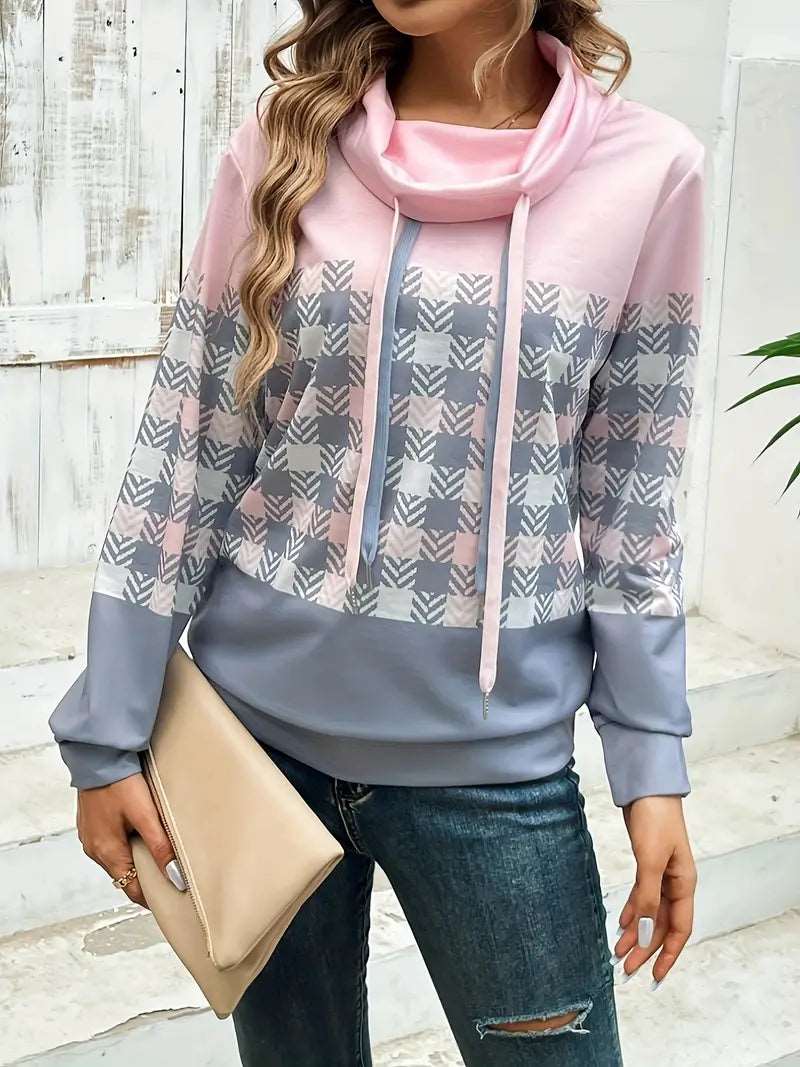 Plaid Mix Style Sweatshirt